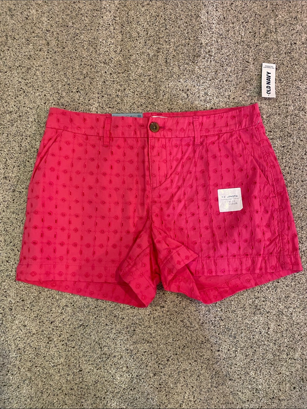 NWT Old Navy Bright Pink Women's Cotton Shorts with Dot Pattern